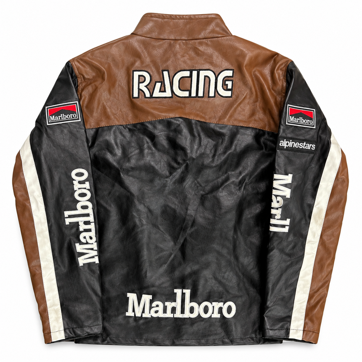 Chaqueta cuero marlboro vintage marrón
