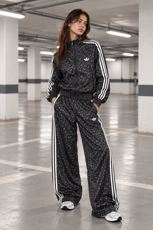 Chándal completo adidas leopardo negro
