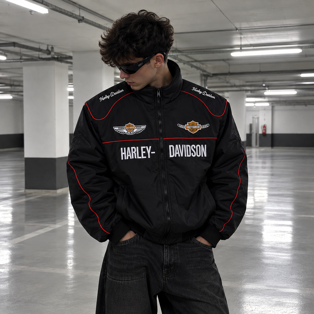 Chaqueta racing harley davidson negra