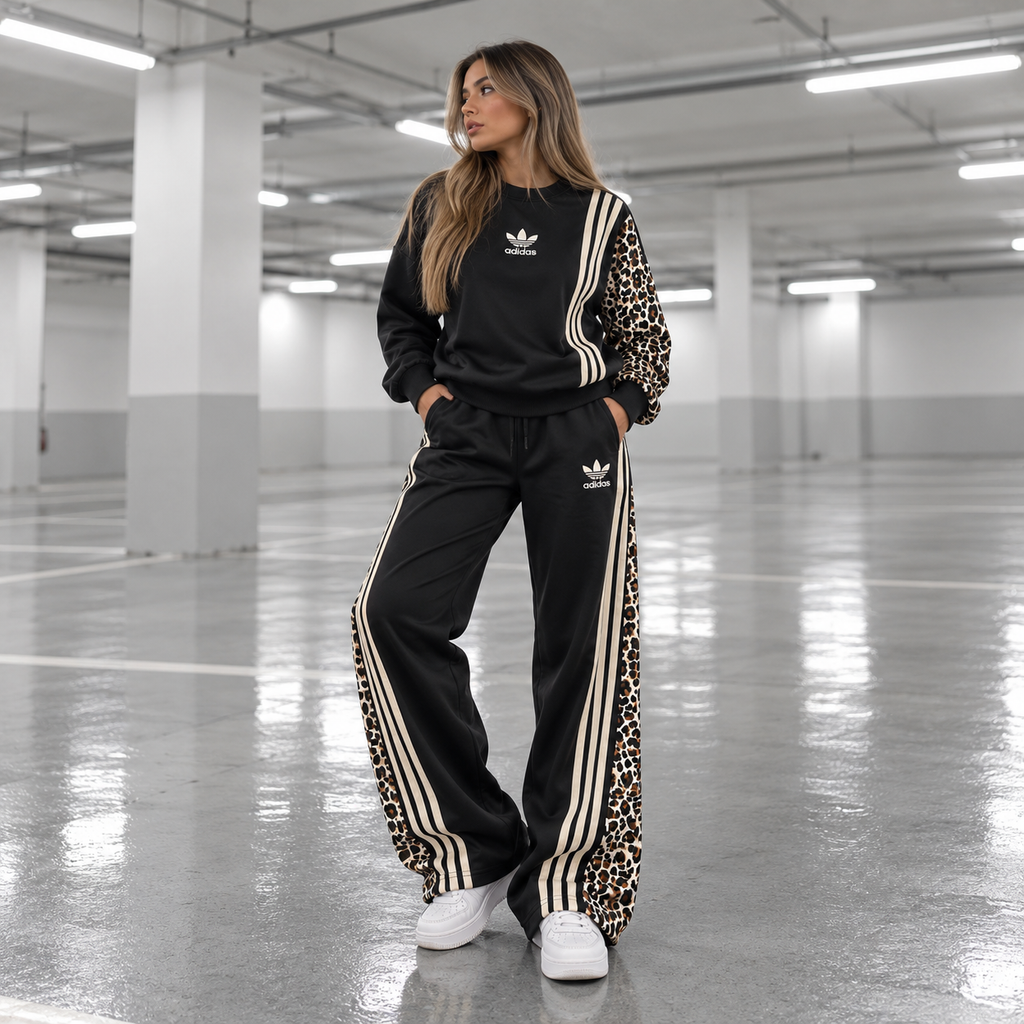 Chándal completo adidas leopardo negro