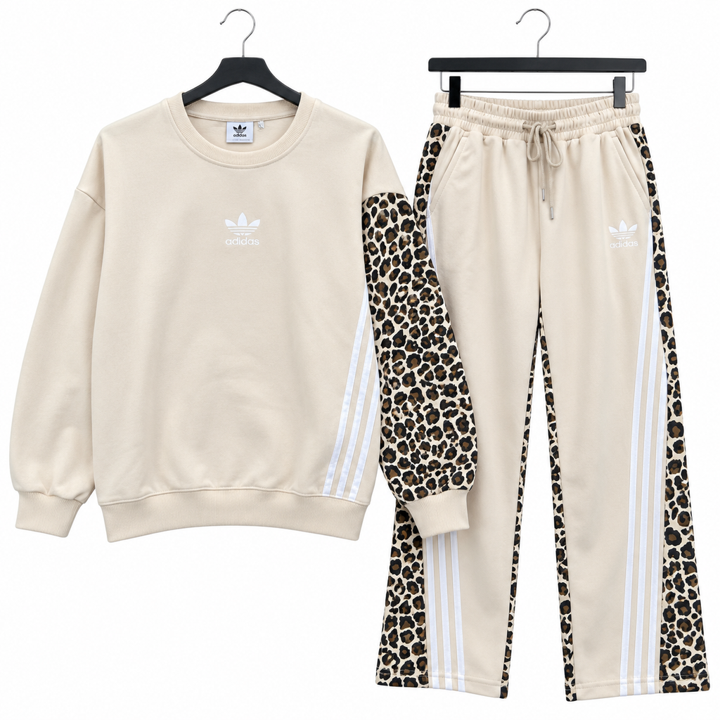 Chándal completo adidas leopardo beige