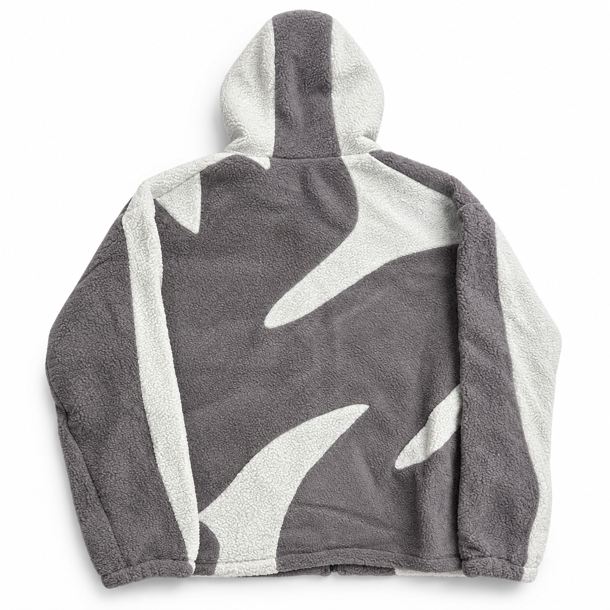 Forro polar cintura ajustable gris y blanco