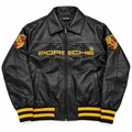 Chaqueta racing cuero negro porsche