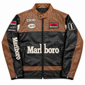 Chaqueta cuero marlboro vintage marrón