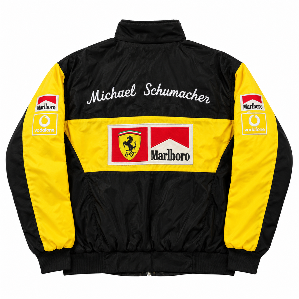 Chaqueta racing ferrari negra y amarilla