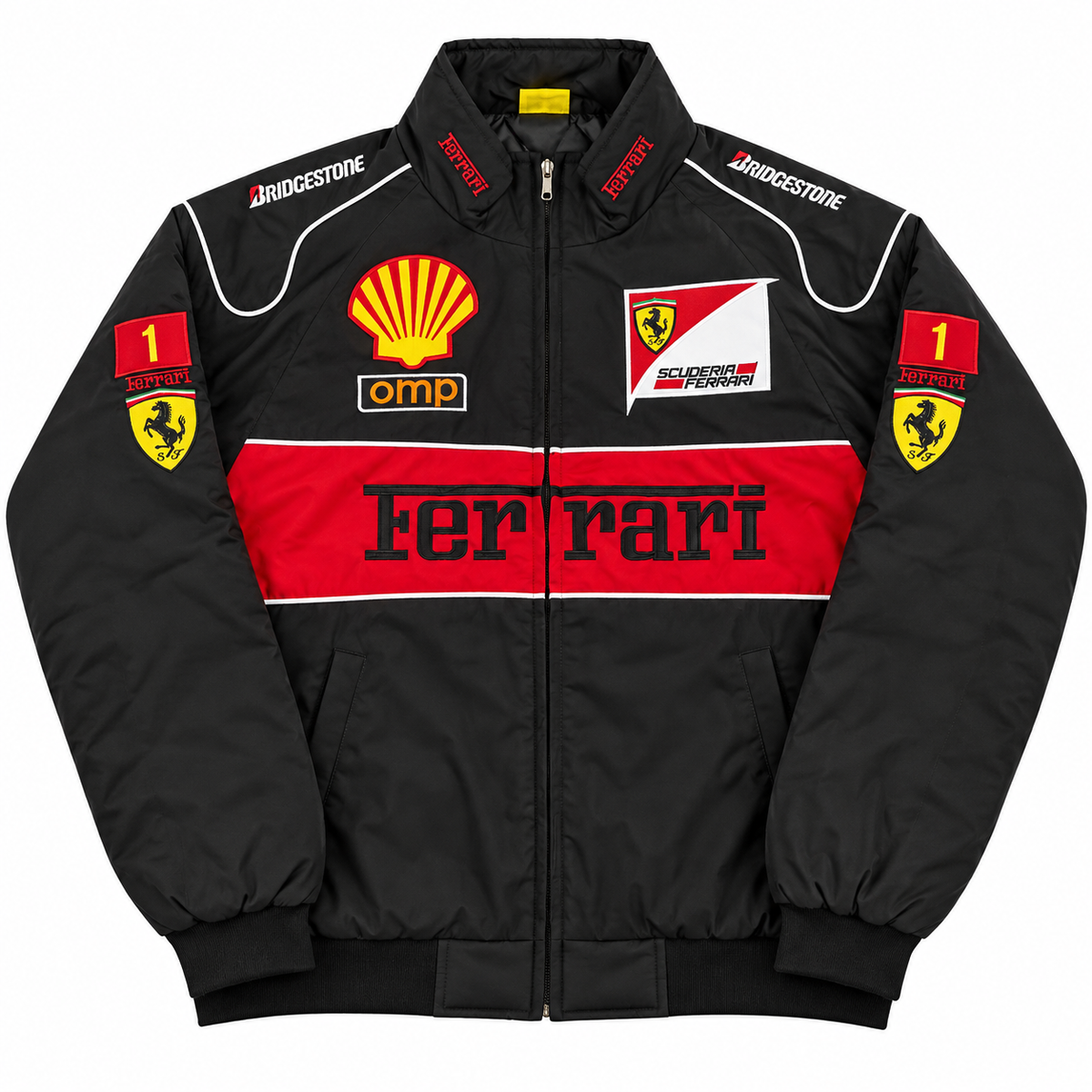 Chaqueta racing ferrari negra