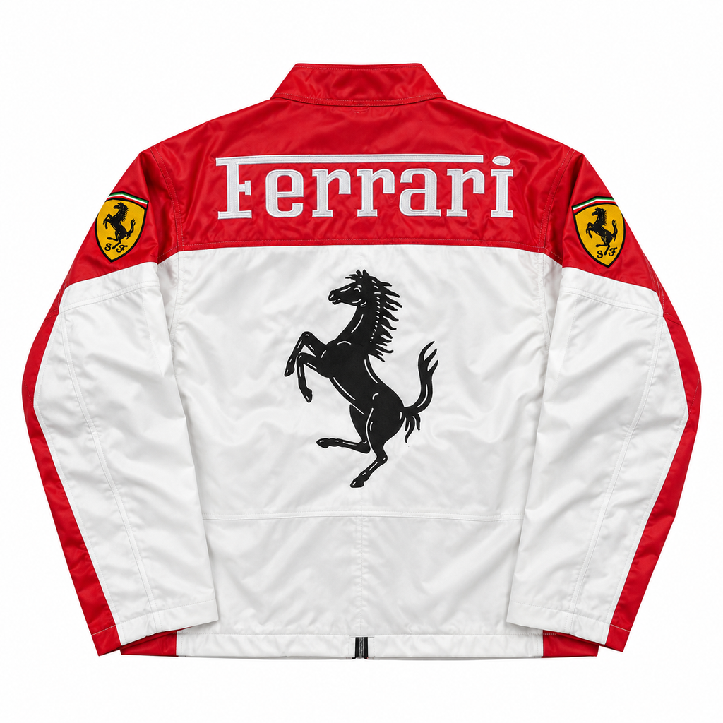 Chaqueta racing cuero fino ferrari